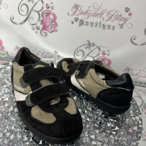 Dolce & Gabbana sneakers Velcro runners black beige classy preppy shoes slip on - Picture 9 of 13